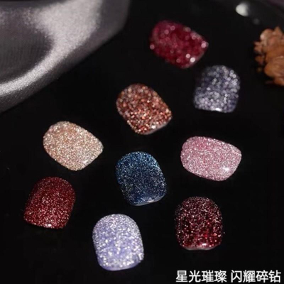 2021卡妞新款 美甲反光蹦迪粉甲油膠 璀璨細閃指甲光療膠