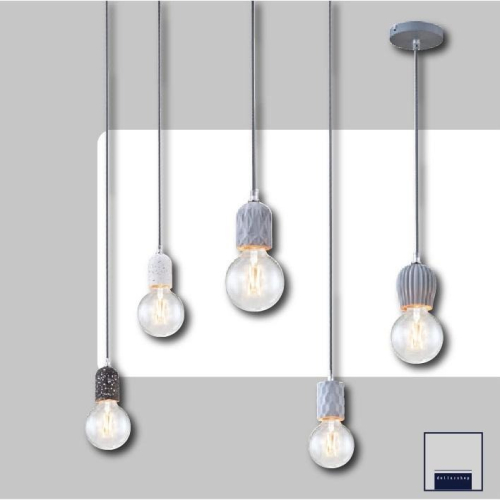 藝術水泥工藝吊燈 E27燈頭 附贈LEDG95燈泡 吸頂單頭吊燈 餐廳 玄關 臥室燈 鐵材黑漆 清水模 現代感 台灣出貨