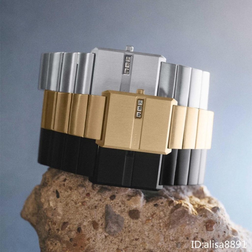 時尚通勤石英錶 金色鋼帶錶 BREDA手錶 創意Pulse復古方形小金錶 簡約時尚女生腕錶 小眾百搭女錶1745A BC