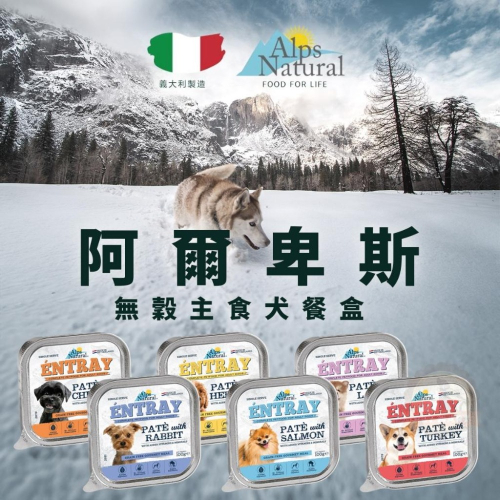 義大利 Alps Natural 阿爾卑斯 無穀主食犬餐盒 100g 全齡犬 主食餐盒 狗餐盒 犬餐盒