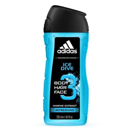 adidas 男用三效潔顏洗髮沐浴露(品味透涼 )250ml*6