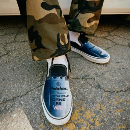 [unclev1966] VANS x Peaches Slip-on 聯名 漸層藍 黑灰 桃園 百搭 懶人鞋 滑板鞋