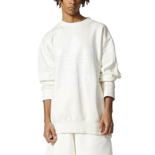 Adidas 美版X S米白若肩寬鬆大學T