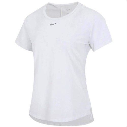 女子 NIKE AS ONE LUXE DF SS STD TOP 白色 排汗 抗UV 訓練 反光LOGO 短袖上衣