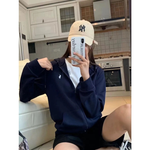 RL polo 經典款連帽外套 Vintage美式復古刺繡上衣 連帽 男女同款 一件你一定會常常穿到的衣服 S胸围10