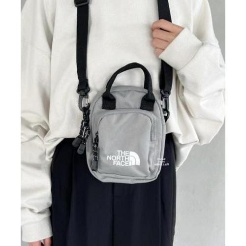 韓國限定 The North Face 經典LOGO 可手提可肩背側背包 灰色