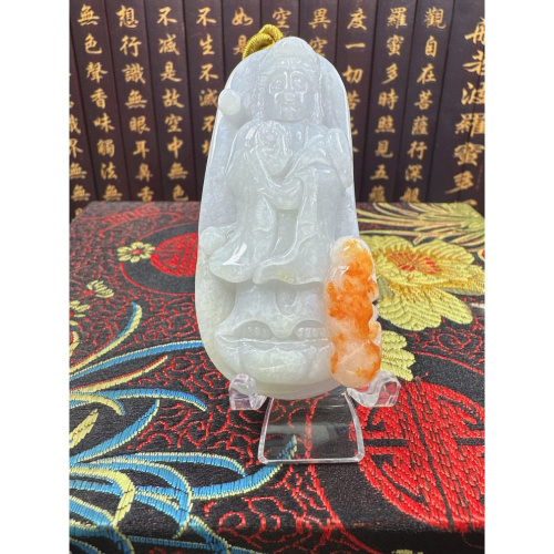 天然翡翠A貨-觀自在如意觀音立體厚庄掛件 商品編號070504