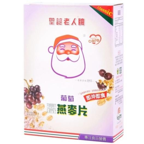 [新品到貨] 台灣 聖誕老人牌 免煮 葡萄高纖燕麥片 原味高纖燕麥片 聖誕老人 大容量 500g 葡萄燕麥 純素食