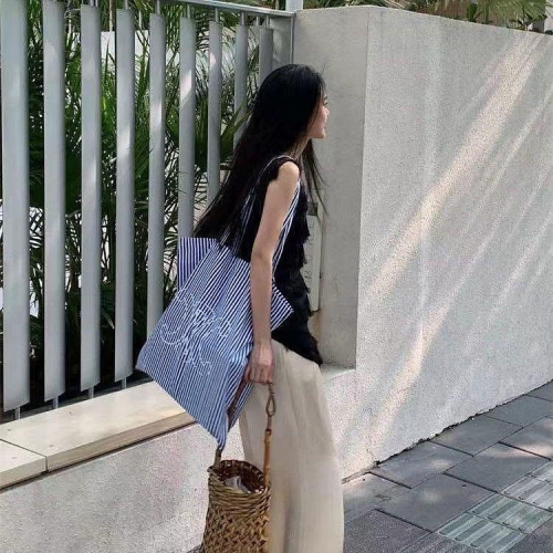 Celine 凱旋門 VIP限量贈品禮 方便實用 條紋好氣質 帆布環保袋 購物袋 手提袋 方便包 素雅簡單高級?