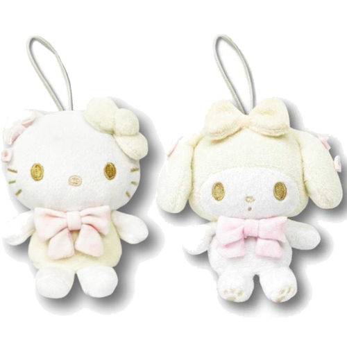 過生活IP訂購 三麗鷗 絨毛玩偶吊飾 純白蝴蝶結 HelloKitty 美樂蒂 4D43
