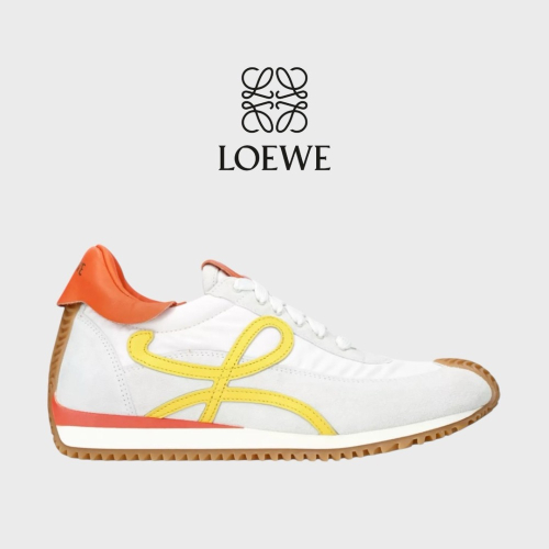 ?Loewe Flow2.0 Runner Suede運動跑鞋｜休閒鞋｜尼龍和麂皮｜｜橘白黃｜淺灰色｜橘色｜黃色｜黃L