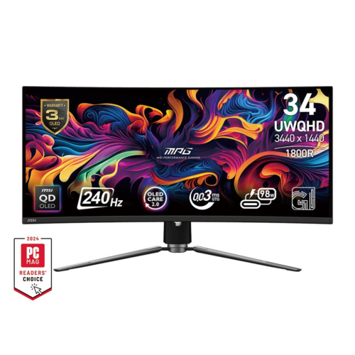 MSI 微星 MPG 341CQPX QD-OLED 34型 UWQHD 240Hz HDR 曲面電競螢幕