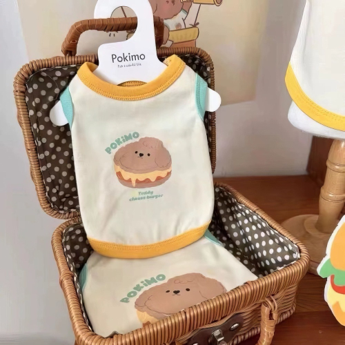 ♡【 L26 預購 】 Pokimo 漢堡泰迪撞色背心