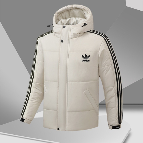 【LUNA-K】adidas 冬季新款刺繡小標羽絨棉服外套 黑色 米白色＊M-3XL。C51138