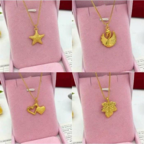 超高質感高度仿真24K金女用黃金項鍊，K金不掉色 H05