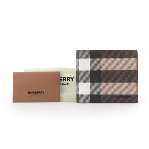 BURBERRY 送禮首選經典VINTAGE 防刮小牛皮格紋8卡短夾