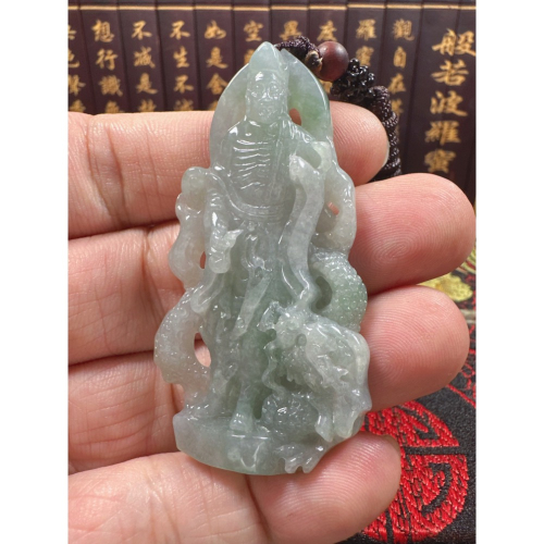 天然翡翠A貨-乘龍濟公活佛立體掛件 商品編號070702