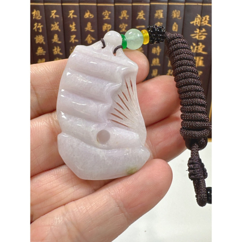 天然翡翠A貨-一帆風順滿載而歸掛件 商品編號070804