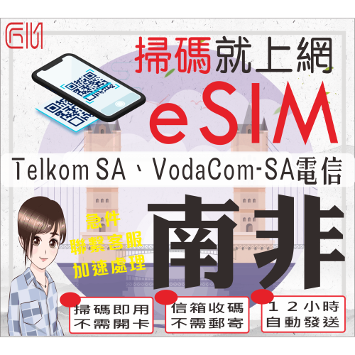 ├匠心_eSIM┤南非網卡Telkom SA電信 南非上網 非洲上網 非洲 非洲網卡 南非網卡 南非sim 南非esim
