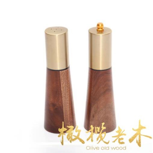 5.5x18cm！ 廚房工具胡椒花椒粗鹽研磨器金屬相思木胡椒磨套裝【CH642】