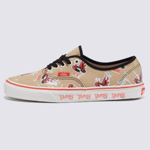[unclev1966]代購 OTW X VANS X OKEH Authentic 卡其 火焰 唱片 果凍底 滑板鞋