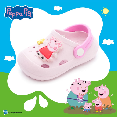 Peppa Pig 佩佩豬 專櫃正品 正版授權 護趾 電燈 兩穿 防水 布希鞋 涼鞋 拖鞋 園丁鞋 洞洞鞋 藍粉