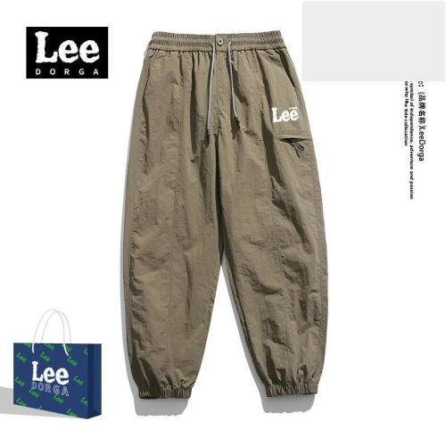 Lee Nasa潮牌冰絲褲子男夏季新款潮流九分褲速乾運動休閒束腳長褲