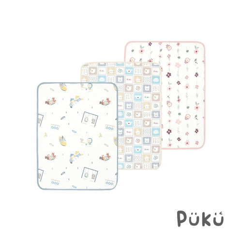 PUKU藍色企鵝 眠眠安睡保潔防濕墊60X80cm 一入裝 ( 慵懶麥田 / 滿花夢境 / 假期樂園 )