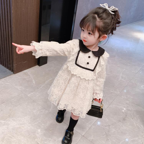 寶貝童裝女童連身裙兒童春秋新款小女孩秋裝長袖裙子洋裝女寶寶洋氣時髦公主裙