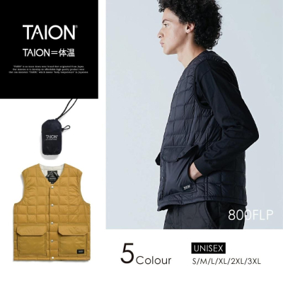 日本品牌 TAION 體溫 山地 V 領羽絨背心 露營 野營 戶外 OUTDOOR 工裝風格 800flp