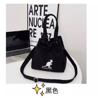 現貨?袋鼠帆布包水桶包斜垮包抽繩設計?