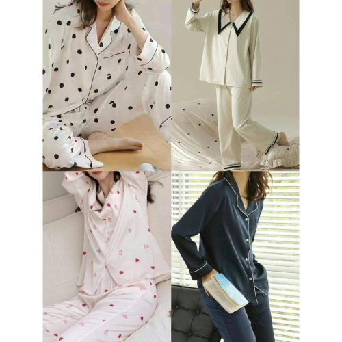 ?️正韓居家服-現貨多款?️韓國東大門 居家服飾／睡衣 套裝上衣+長褲 絲滑 棉質 柔軟 舒適