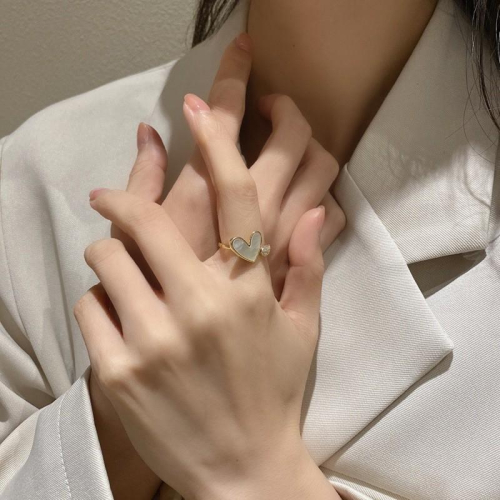 ʀᴏᴀɴɴᴀ_ᴋʀ精緻氣質貝殼愛心指戒