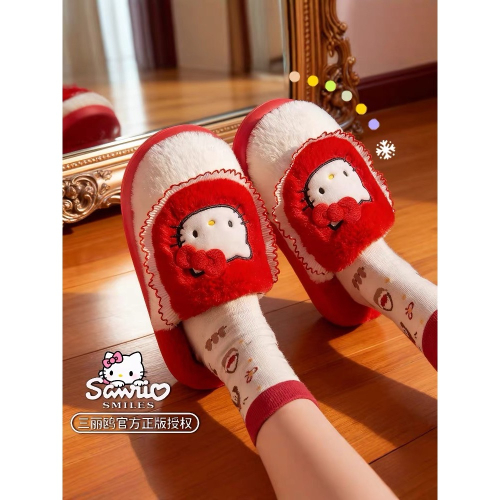 正品 HelloKitty貓棉拖鞋 秋冬季2025新款 親子鞋 拖鞋