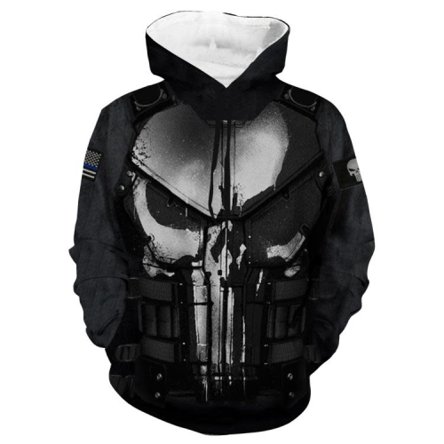 衛衣 新Punisher 漫威 懲罰者 3D數碼印花連帽休閒cosplay動漫周邊