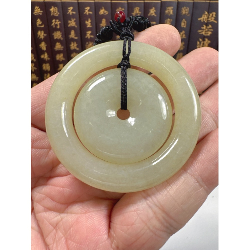 天然翡翠A貨-母子富貴圓滿平安扣掛件 商品編號071405
