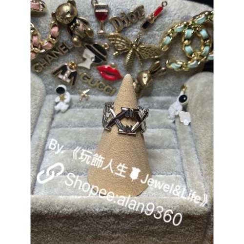off white 925 純銀 素面 經典 logo 二手 造型 戒指