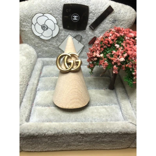 GUCCI 超美 簡單logo 復古金 造型 二手 開口 戒指