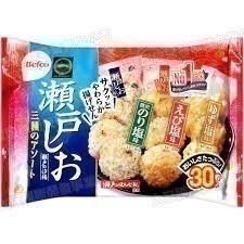 日本 Befco栗山米菓 瀨戶汐揚仙貝 綜合仙貝(柚子鹽/海苔鹽/蝦風味共30入)
