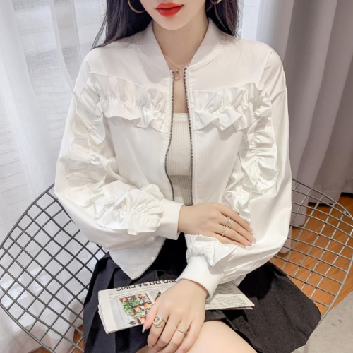 DearGod正韓女裝氣質休閒女短款外套寬松棒球服長袖夾克上衣2022年秋冬新款小個子