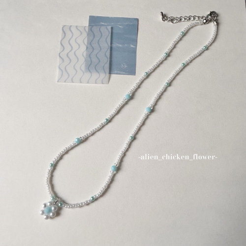 ????外星家ㄟ串珠項鍊·͜· ˙⋆❀清新小藍花原創串珠項鏈?✨·͜· 手工串珠·͜· 串珠項鍊·͜· 項鍊·