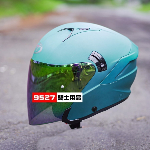 ⚡9527代購 KYT NFJ ? FJ36 消光翡綠 安全帽 3/4罩 雙鏡片 輕量塑鋼排齒扣