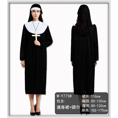 (快速出貨-桃園)化妝 舞會 Party 修女 傳教士 裝扮 服 裝 夜店 話劇 表演(萬聖節,道具,遊戲,派對,牧師)