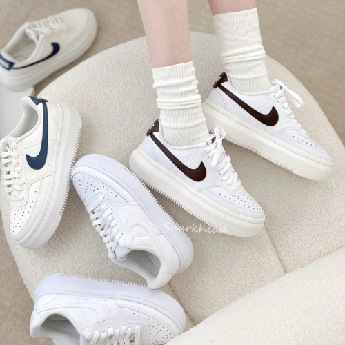 Nike Court Vision 厚底 小白鞋 Force 深藍 白 DM0113-100