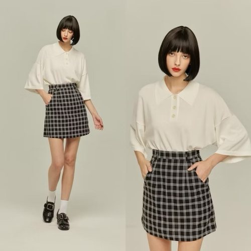 【現貨】￼20S Tnewties 訓練吉米接飛盤 格紋短裙XS 從前從前 Dresseum