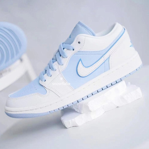 Nike Αir Jordan 1 Low Ice Blue 冰藍 板鞋 白藍 复古篮球鞋 休閒鞋 DV1299-104