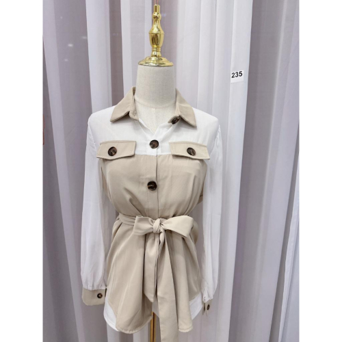 YAN台灣女裝現貨‼️ 假兩件小洋裝 腰帶洋裝 排扣洋裝 彩色方塊 ootd aifei tbt 朵莉亞