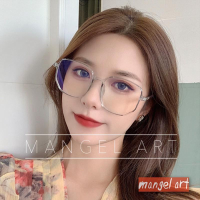 [mangel art] 質感瘦臉小臉顯瘦氣質韓版大框膠框網美網紅復古著潮流行眼鏡鏡框膠框方框不規則多邊形學院
