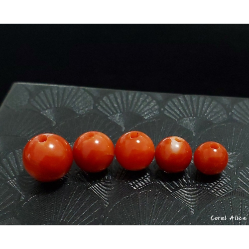 ?Coral珊寶手作-天然阿卡珊瑚圓珠(大直通孔) 7.6-10.7mm CO2P1-118