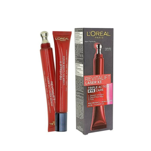 L＇OREAL 巴黎萊雅 LASER X3 激光煥白眼霜 15ml 冰感按摩頭 眼周按摩-PQ美妝